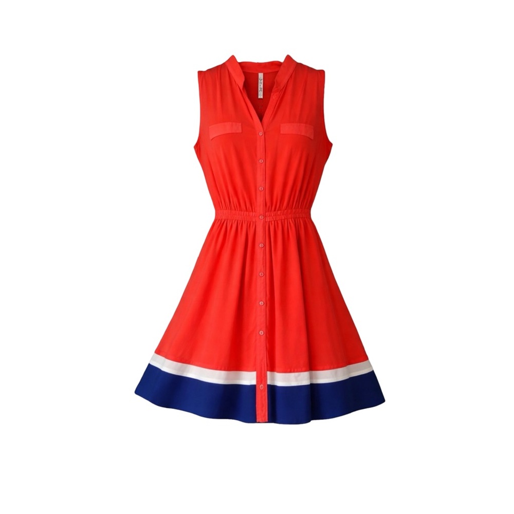 Patriotic Vacation Sheer Dress Skater Layered Fit & Flare Sporty Kawaii